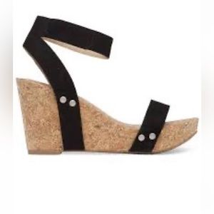 Lucky’s McDowell Platform Wedge Cork Heel with Black Straps 8 1/2, NWT